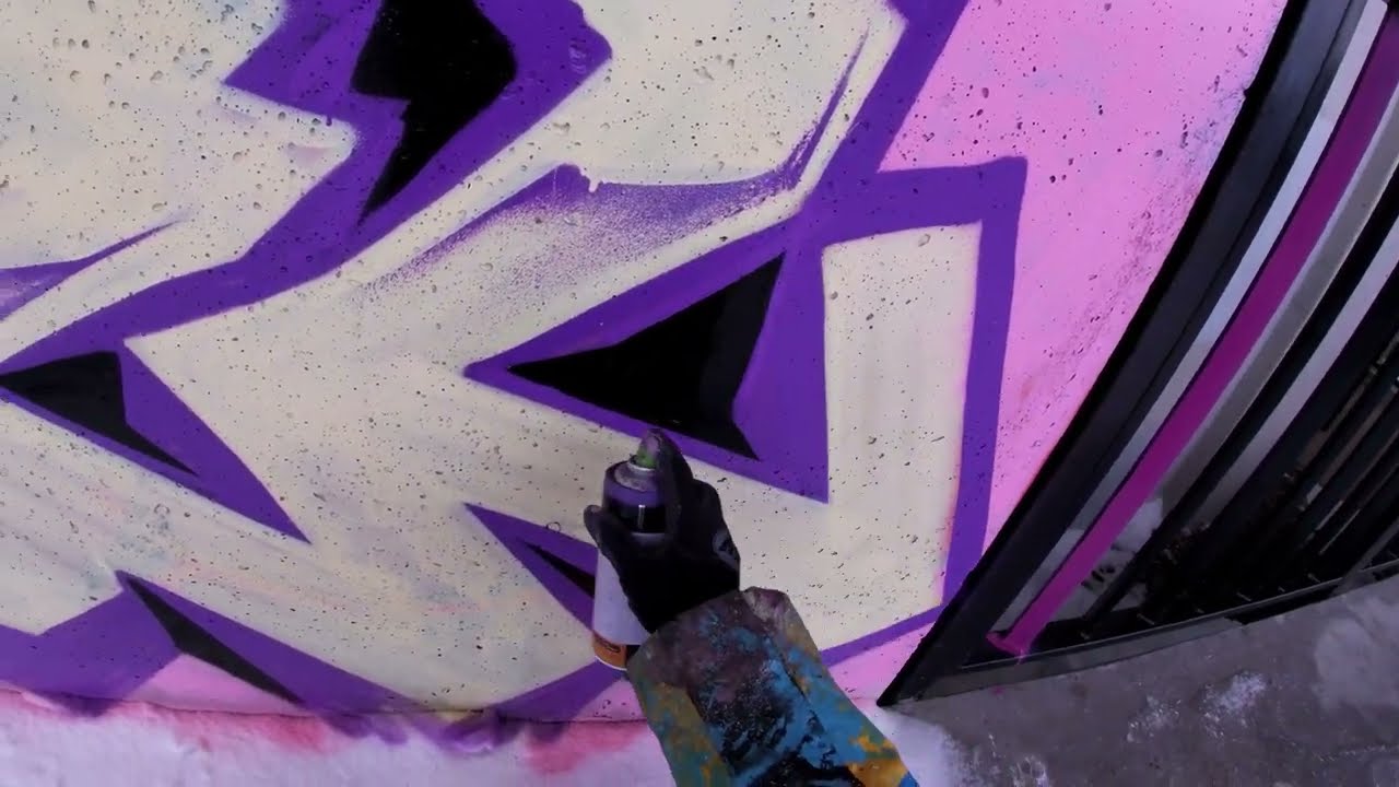 Graffiti bombing at the skate park. Rebel813. Tagging/Handstyle. Two hand technique.2022 4K