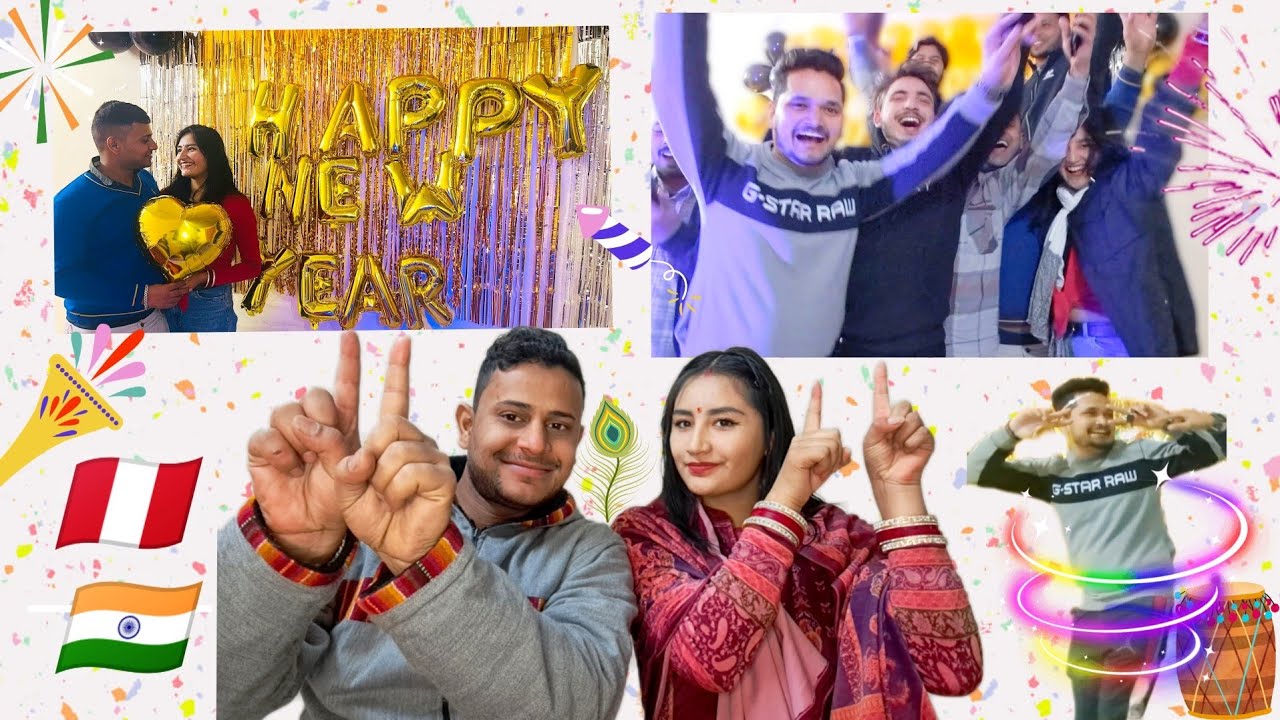 🤣 Reacción a videos de nuestro año nuevo en India 🇮🇳|LES CONTAMOS COMO LO CELEBRAMOS🕺🇵🇪(Full baile)🙉