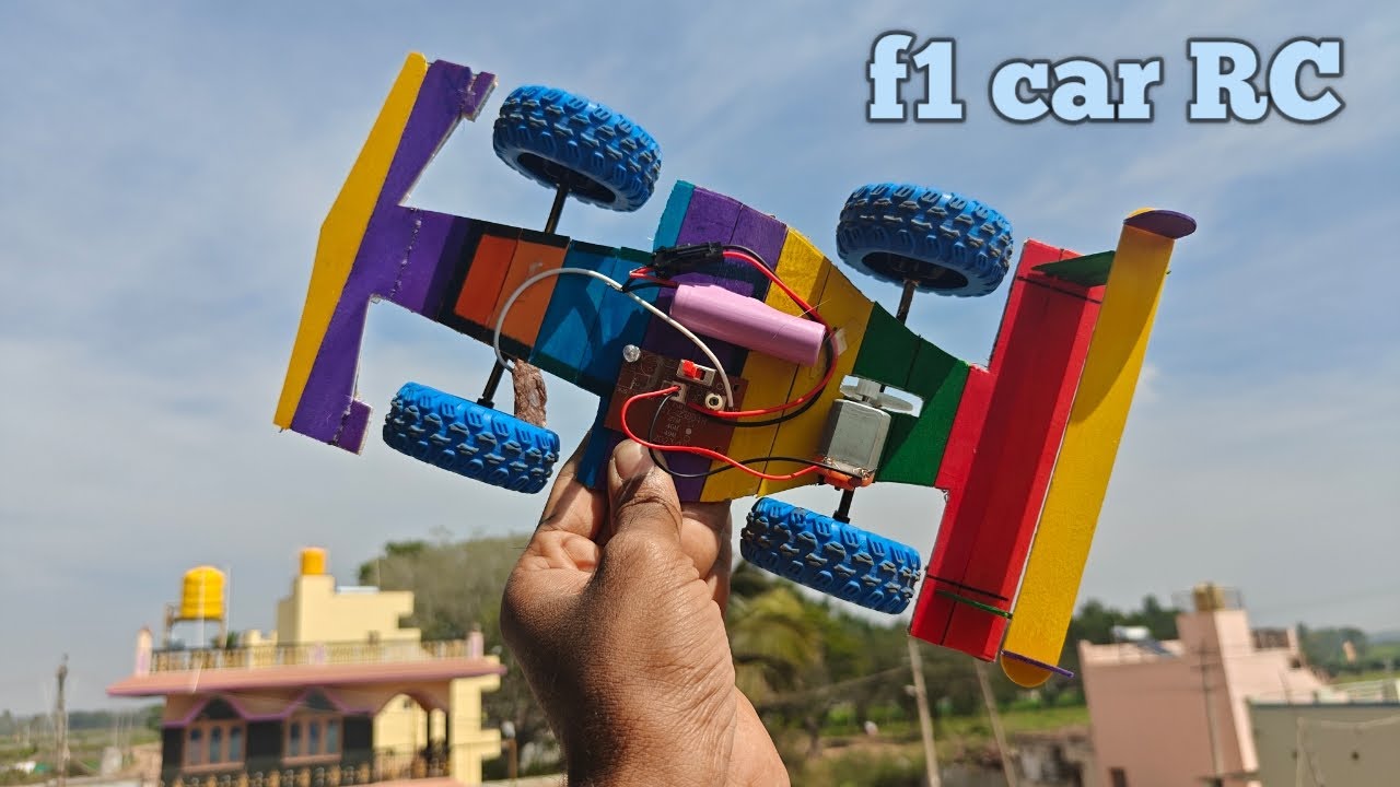 DIY remote control F1 Racing Car Using Cardboard & Ice Popsicle Sticks |santhu crazy creation