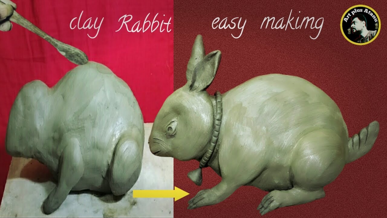 Rabbit making with clay ! Clay pet animal modelling // mitti ka rabbit banana easy process 🐇🐰❤❤