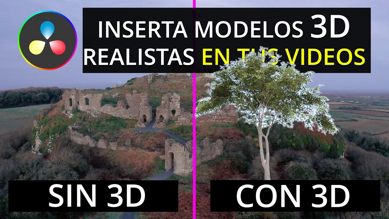 🎬 DaVinci Resolve Tutorial Inserta OBJETOS 3D en tus Videos con RASTREO de Cámara 🔥