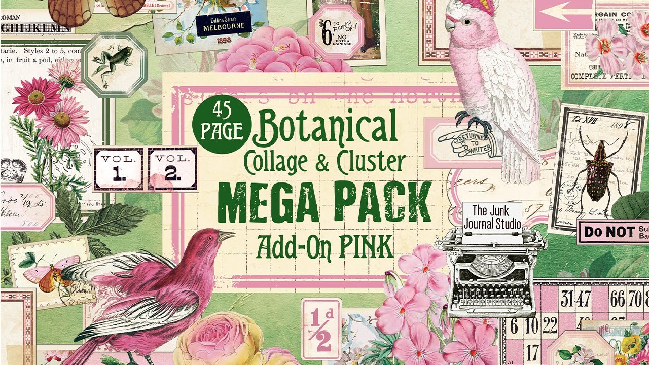NEW Botanical MEGA PACK!!  l  Pink Add-On  l  Botanical Collage & Cluster Mega Pack Series