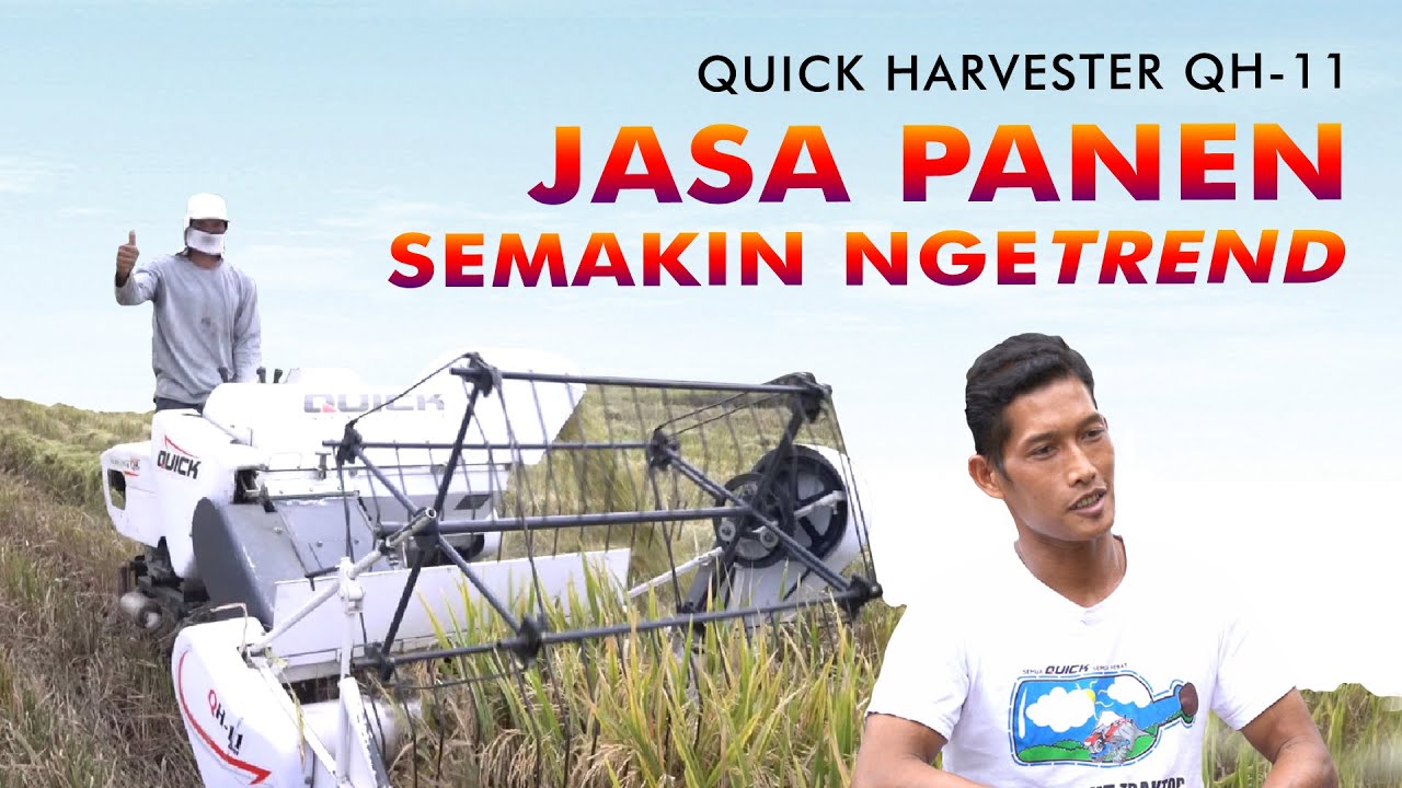 JASA PANEN SEMAKIN NGETREND | QUICK HARVESTER QH-11 ALAT PANEN PADI DARI QUICK TRAKTOR