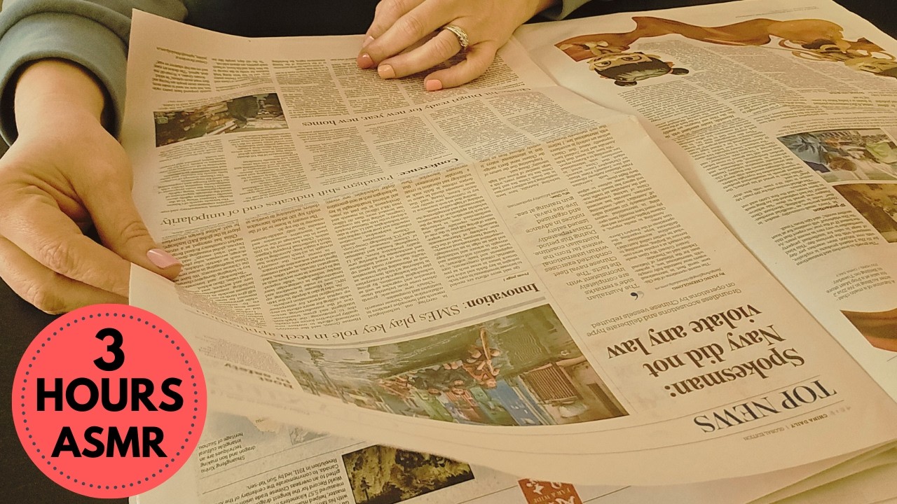 ⏰ ASMR Over 3 Hours of Newspaper Crinkles for Sleep and Relaxation - No Talking