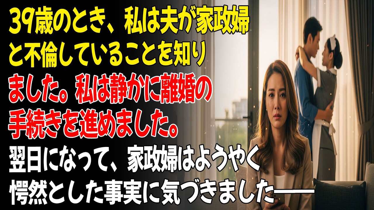 💕39歳のとき、私は夫が家政婦と不倫していることを知りました。私は静かに離婚の手続きを進めました…😡…...ㅣ黄昏恋ㅣ老後の物語ㅣ再婚