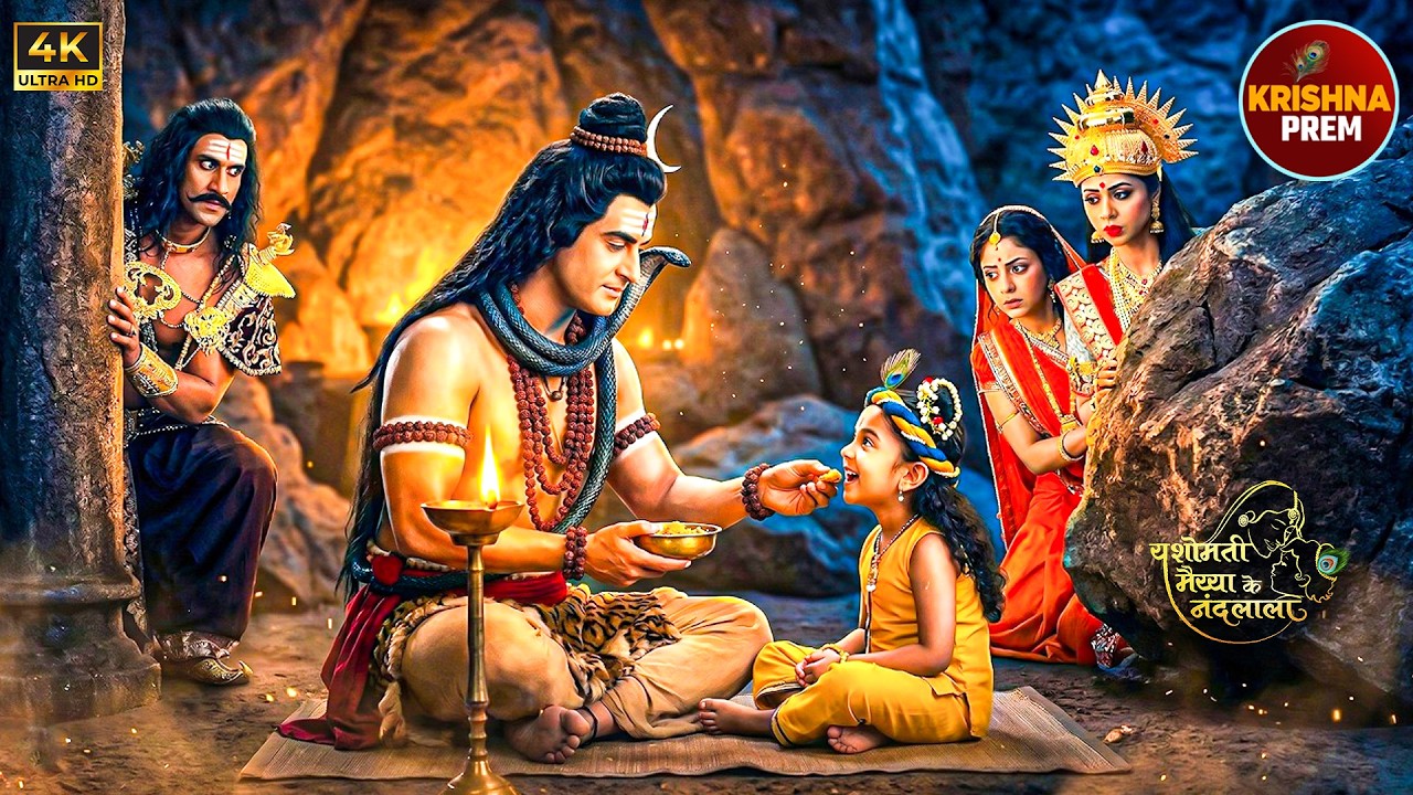 महादेव ने बाल कान्हा को गुफा के अंदर भोजन करवाया | यशोमती मईया के नंदलाला | #krishnaleela