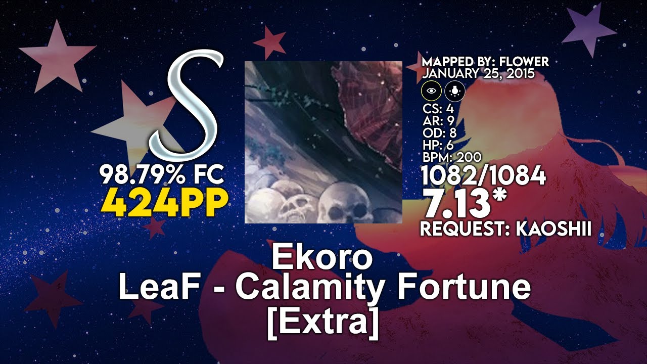 [7.13⭐] Ekoro | LeaF- Calamity Fortune [Extra] +HDFL 98.79% FC | 424pp - osu!