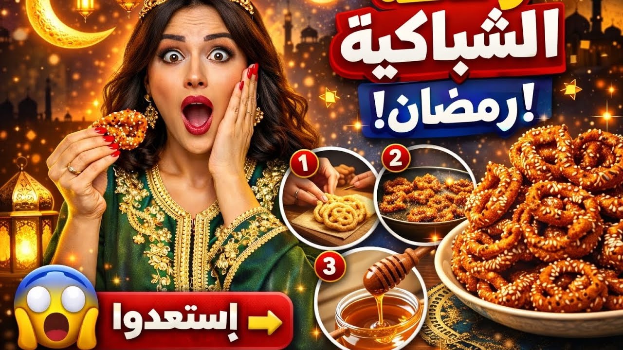 🌙 شباكية رمضان باللوز 😋 مقرمشة من برا وطرية من الداخل