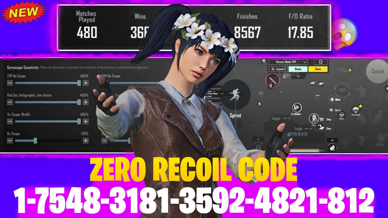 🥵BGMI BEST 🔥 SENSITIVITY SETTINGS |BGMI SENSITIVITY CODE TODAY😱| BGMI ZERO RECOIL SENSITIVITY CODE🥵
