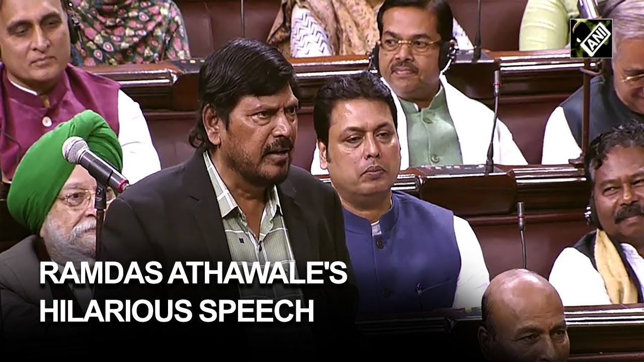 Ramdas Athawale's hilarious speech during felicitations to RS Chairman