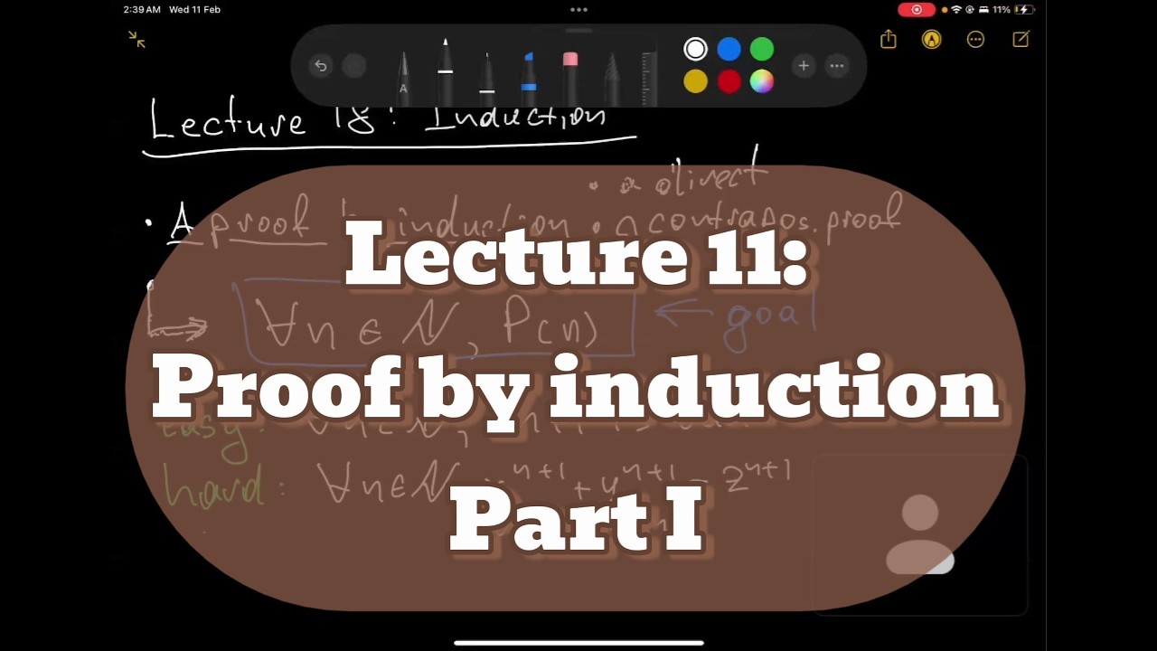 proof by induction: 3 AM lecture from Korea