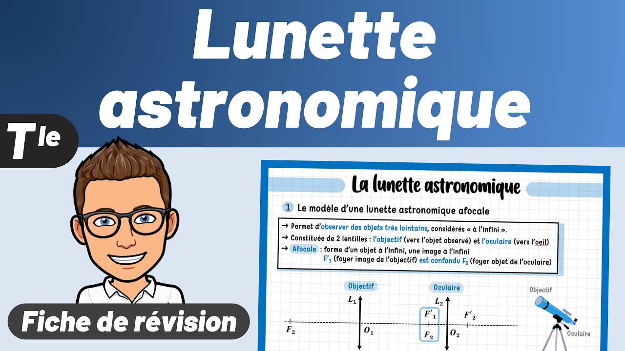 LUNETTE ASTRONOMIQUE AFOCALE 💙 Fiche de révision 💪 Terminale spécialité Chimie