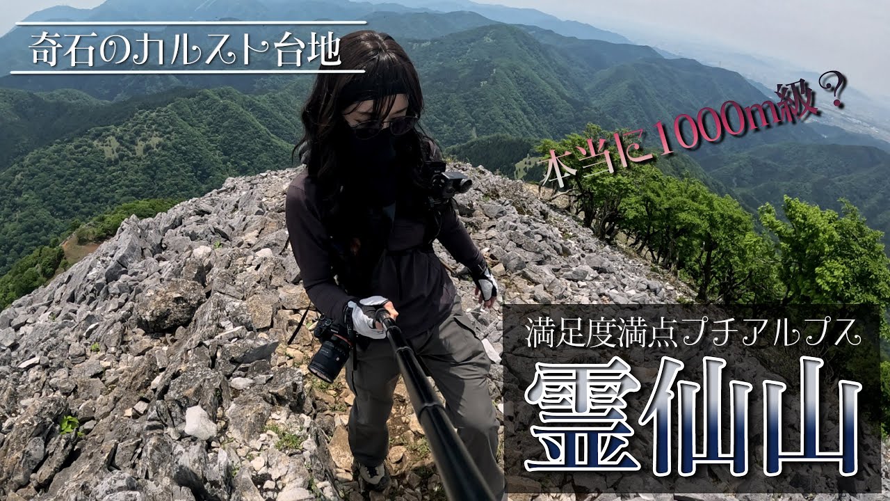 【登山Vlog】 霊仙山 山肌に生える奇石のカルスト台地 - アルプス気分を満喫の花の百名山