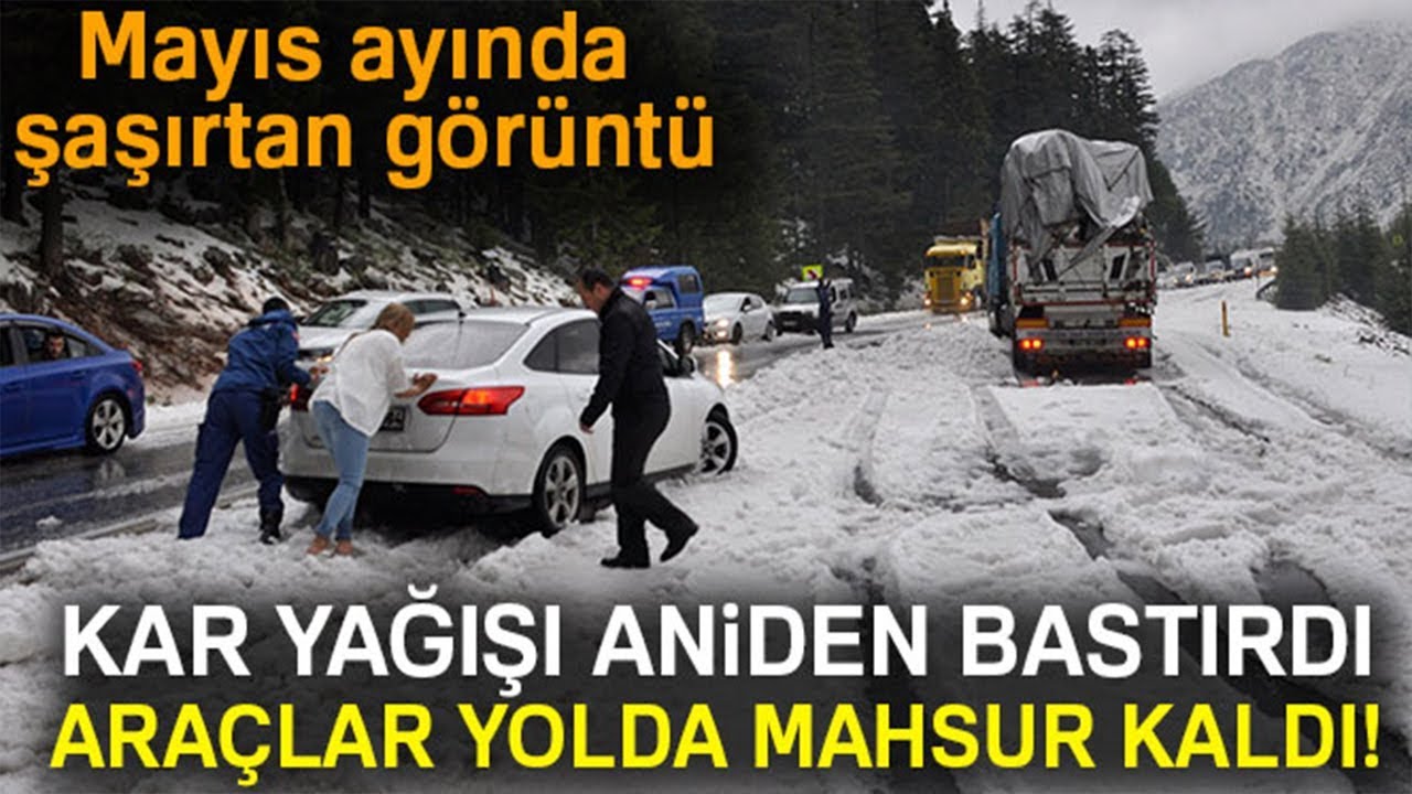 Kar Yağışı Bir Anda Bastırdı! Araçlar Yollarda Mahsur Kaldı