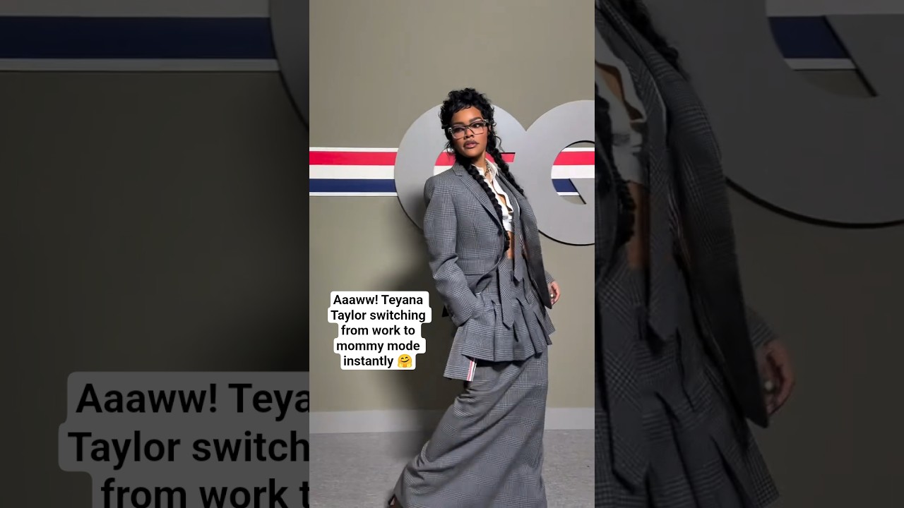 Aaaww! Teyana Taylor switching from work to mommy mode instantly 🤗