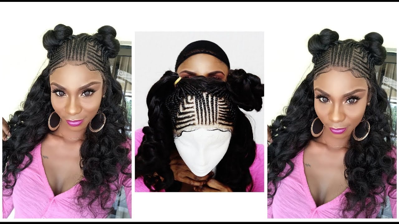How To: Braided-Cornrow on Lace Frontal Wig Ft UNice Hair~kysiKysiss Series