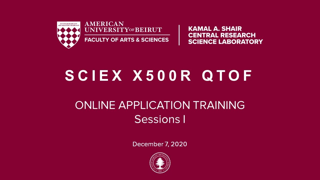 SCIEX X500R QTOF Online Application Training Session I