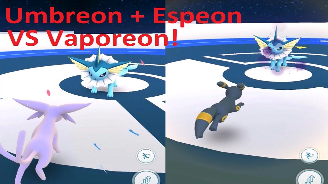 Umbreon and Espeon vs Vaporeon! Pokemon Go Gen 2 gym battle!