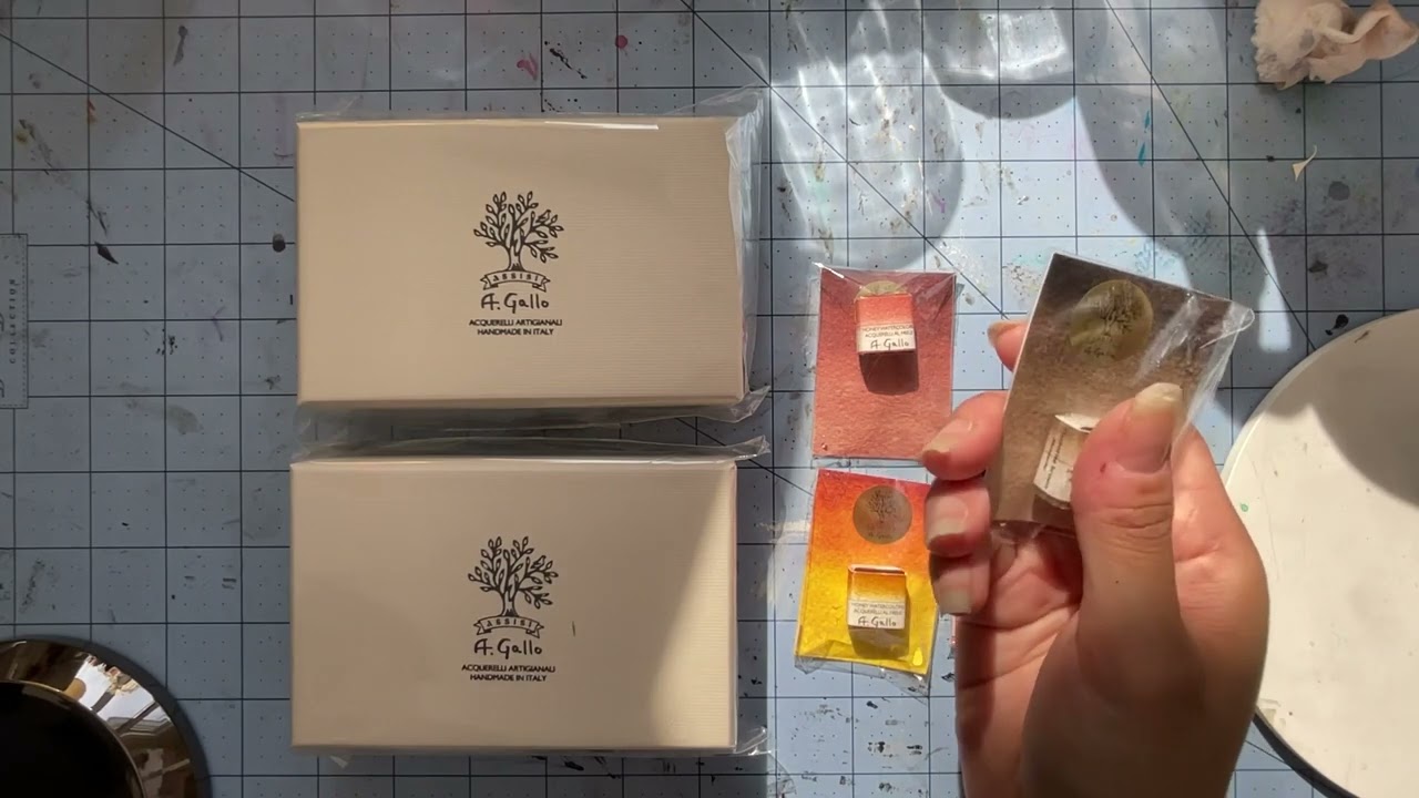 ASMR - Unboxing A. Gallo Watercolors ✨ crispy whispers, tapping, crinkling