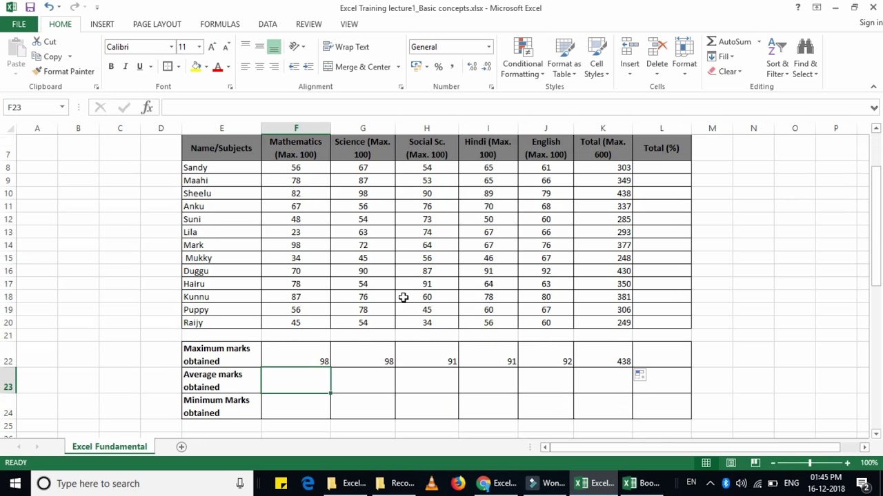 Microsoft Excel fundamental Part 1