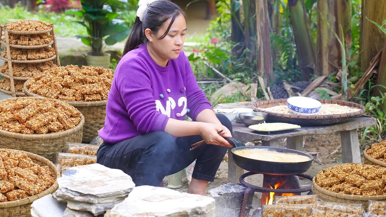 Farm Girl Makes Traditional Honey Peanut Brittle | Crispy Homemade Candy from the Farm
