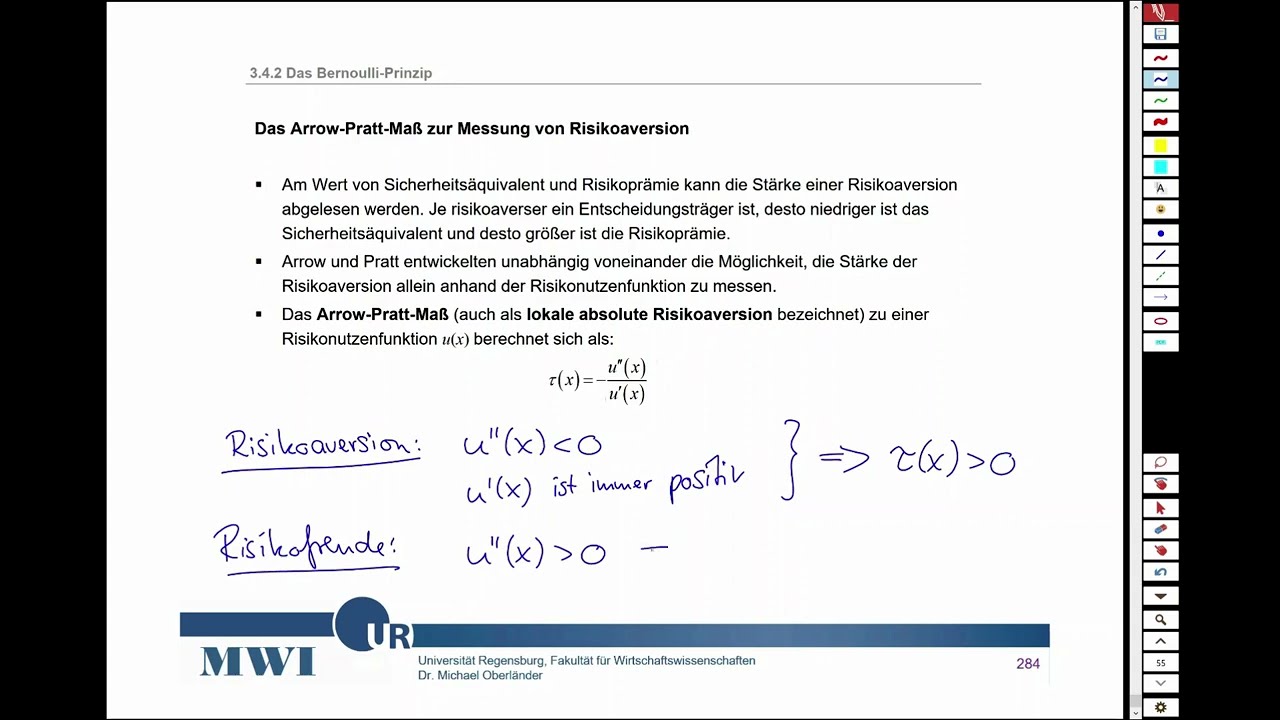 ET17: Das Bernoulli-Prinzip - Messung der Risikoaversion mit dem Arrow-Pratt-Maß (MWI #49)