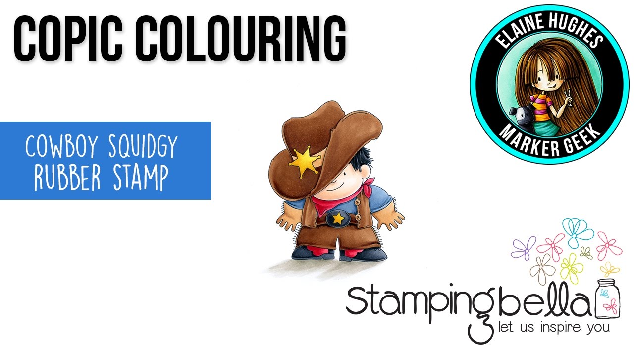 Copic Coloring Stamping Bella 2017: Squidgy Cowboy rubber stamp set