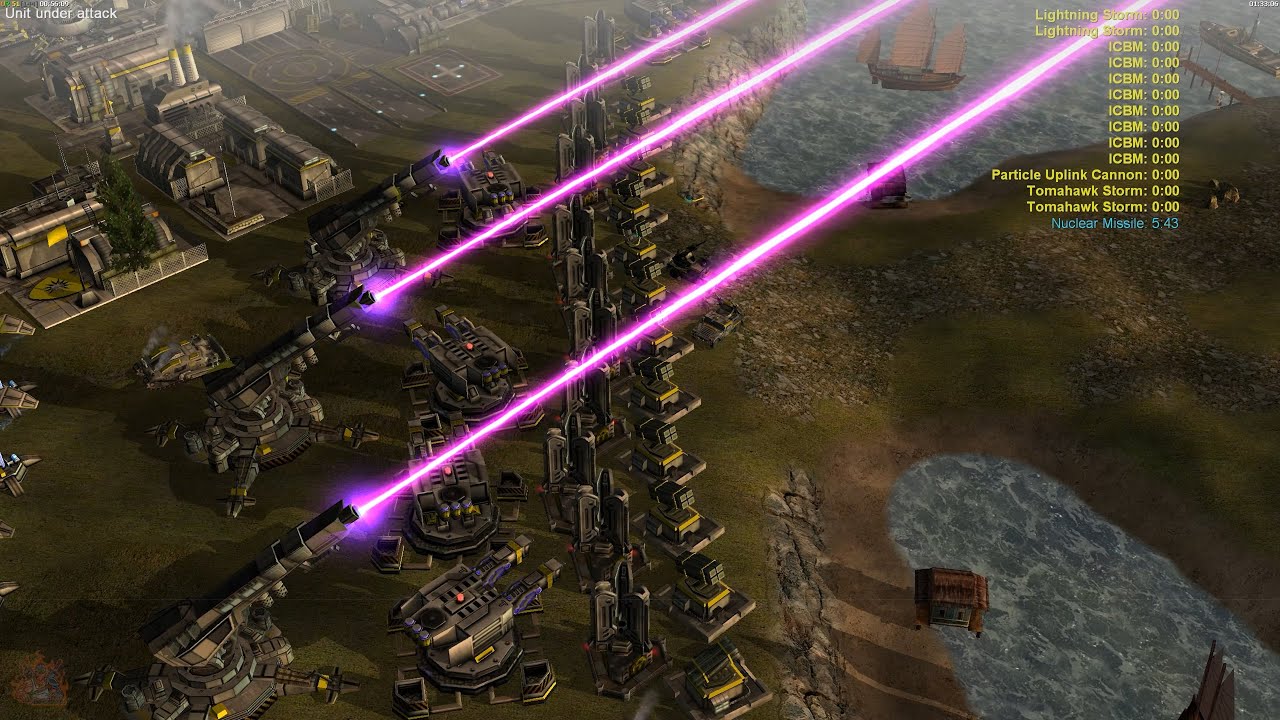 C&C Generals 1vs7 brutal armies (usa super weapon)+ BONUS no comments