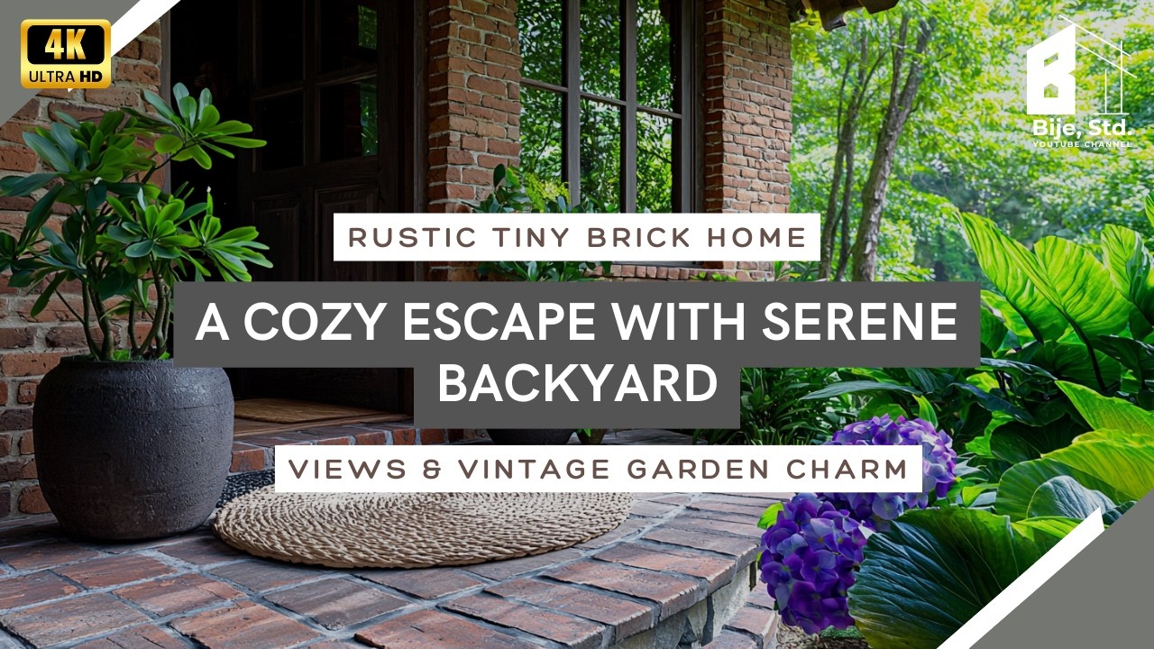 Rustic Tiny Brick Home: A Cozy Escape with Serene Backyard Views & Vintage Garden Charm
