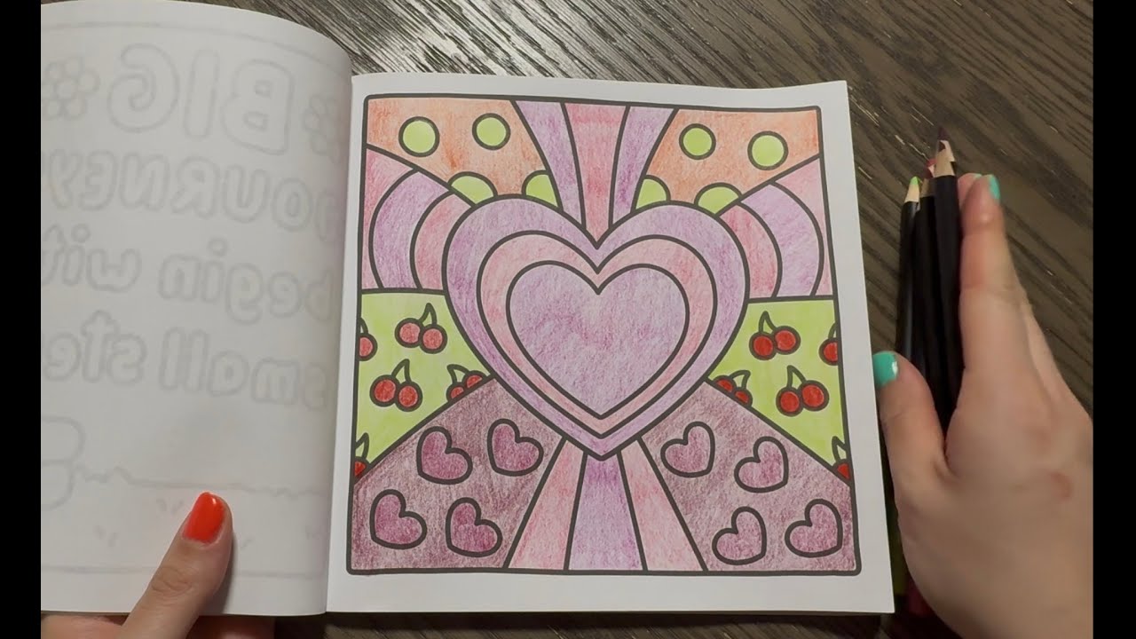 Color With Me - Hearts and Cherries - ASMR