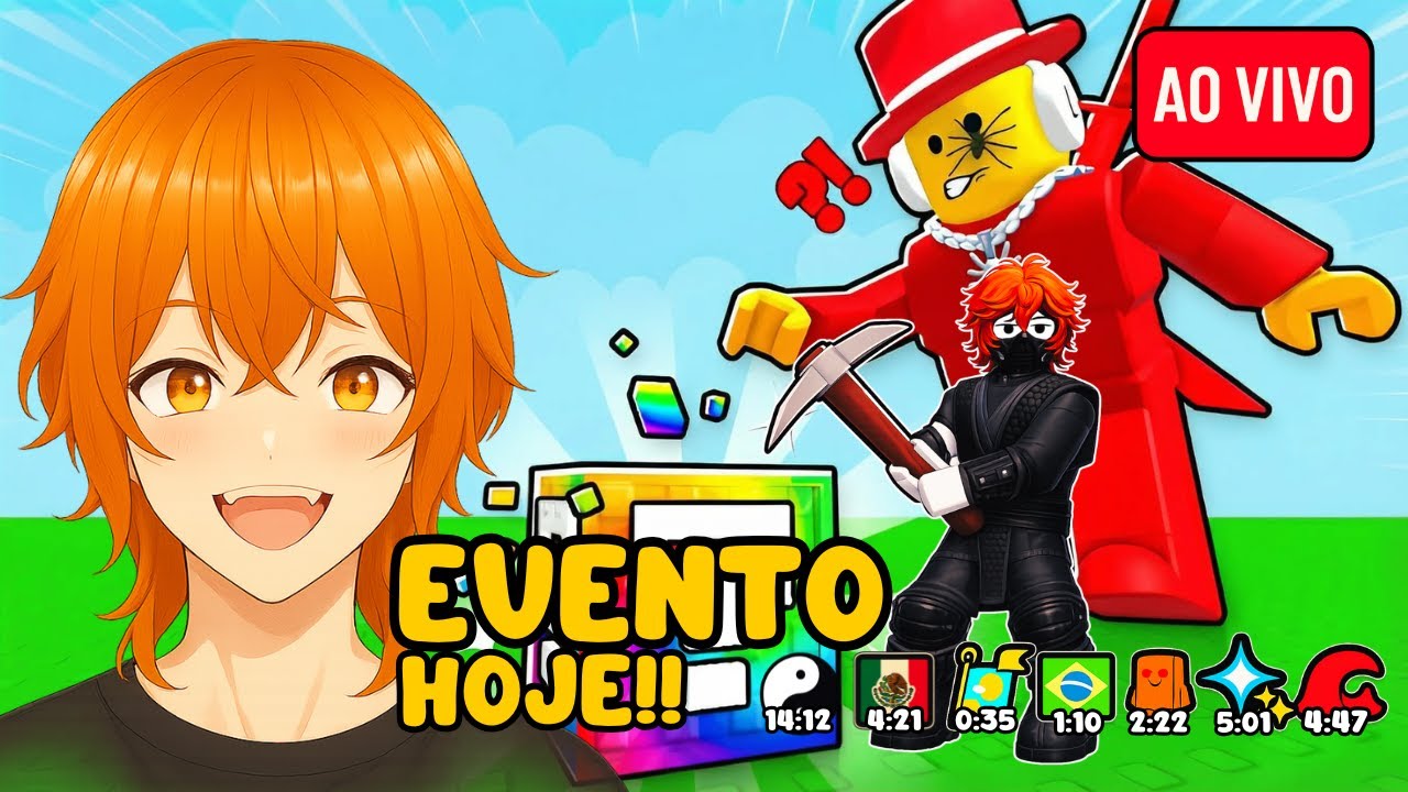 ⛏️ EVENTO QUEBRE um BLOCO da SORTE BRAINROT HOJE!! 💙 XD AO VIVO