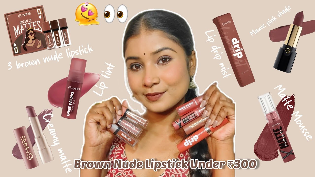 My Top 10 Best Nude Lipsticks For Brown/ Dusky Skin tone 🤎✨ under ₹300 | Sangita's beauty tips