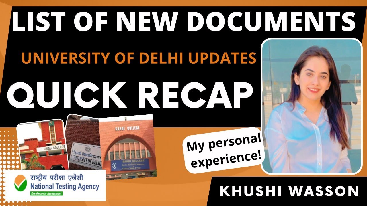 Delhi University | New List of Documents | CUET UG 2022 | Quick Recap