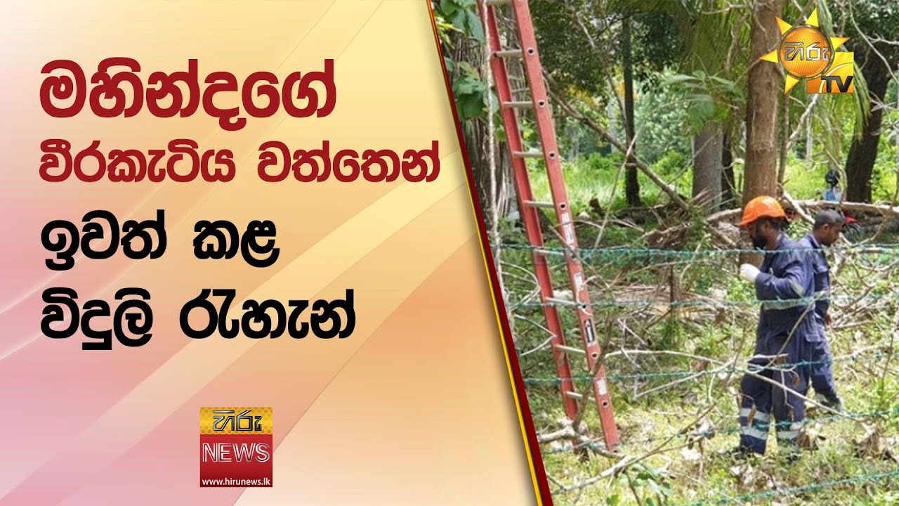 මහින්දගේ වීරකැටිය වත්තෙන් ඉවත් කළ විදුලි රැහැන් - Hiru News