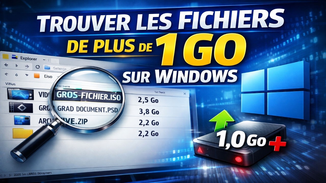 💾 Trouver les Fichiers de Plus de 1 Go sur Windows 10/11 – Astuce Rapide !