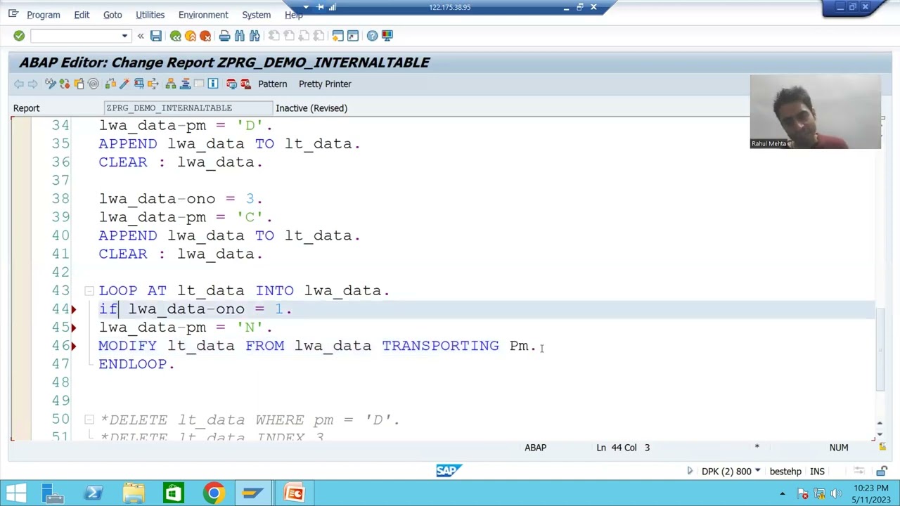 52 - ABAP Programming - Internal Table Operations - MODIFY