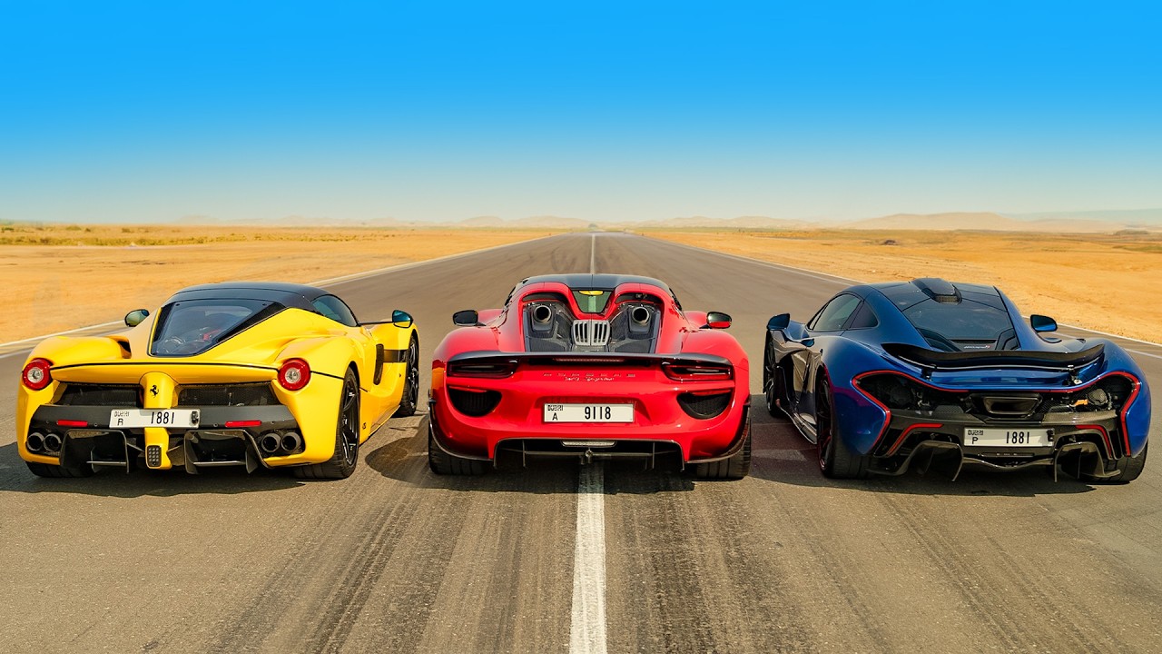 McLaren P1 v La Ferrari v 918: DRAG RACE