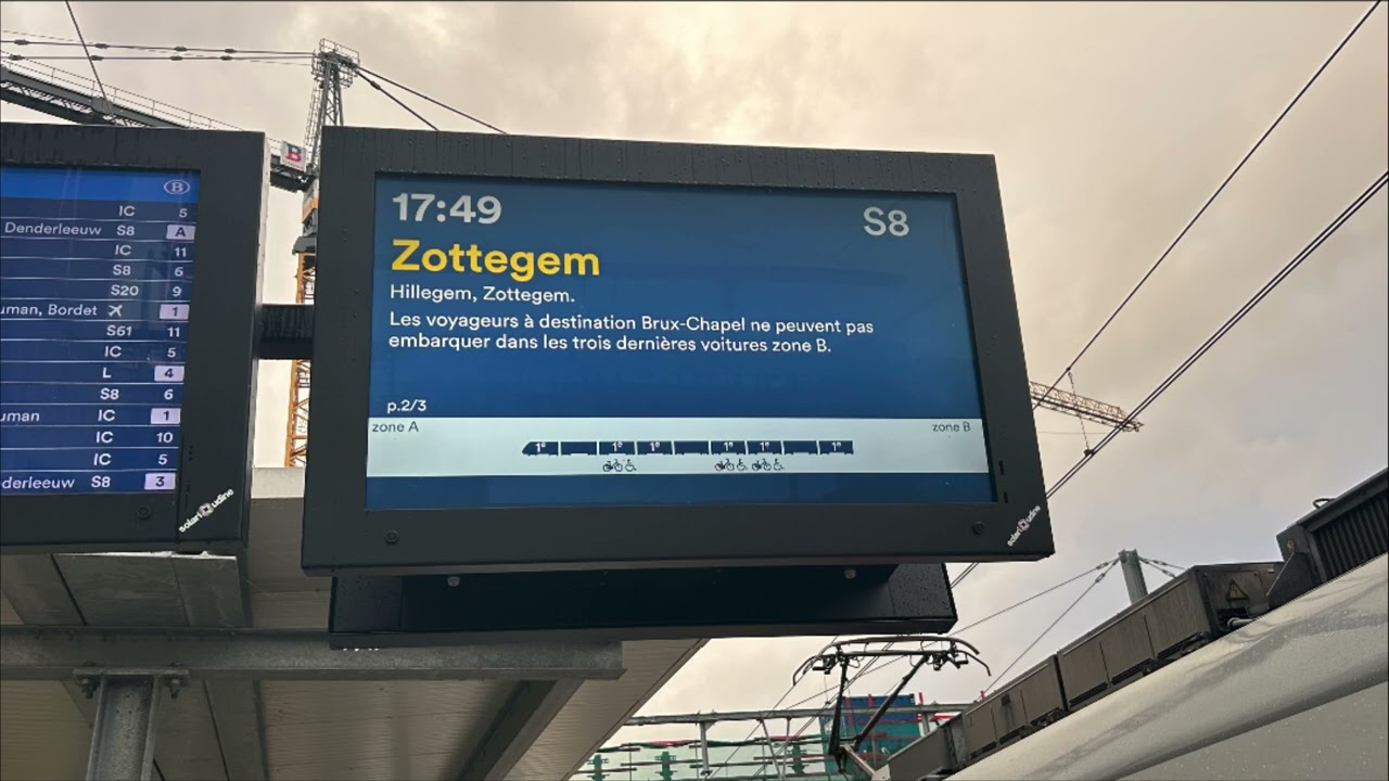 SNCB-NMBS | SPECIAL ANNOUNCEMENT : S8 train to Zottegem by Bruxelles congr&egrave;s and Bruxelles Chapelle
