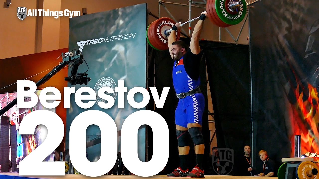 Dmitry Berestov (115.7kg) 200kg / 440 lbs Thruster 2016 Klokov Power Weekend