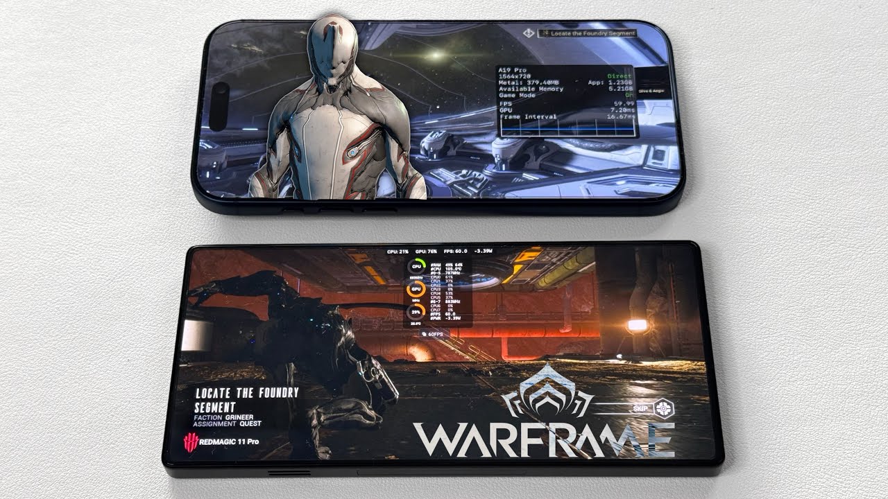 Обзор Warframe Mobile на устройствах Android и iOS. iPhone 17 Pro Max и REDMAGIC 11 Pro.