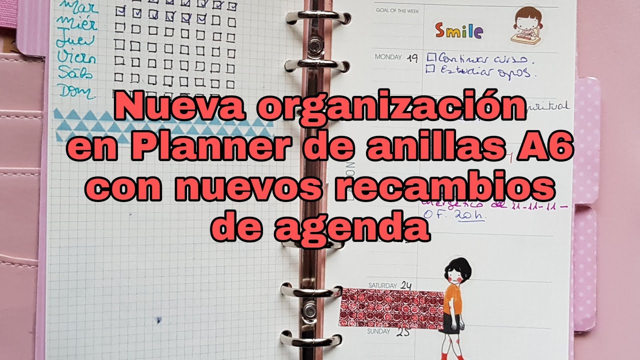 Nueva organización en Planner de anillas A6 con nuevos recambios de agenda
