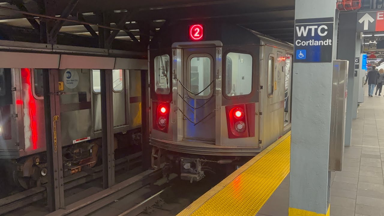 IRT 7th Avenue Line: R62A,R142 (1) & (2) train action at WTC-Cortlandt 
