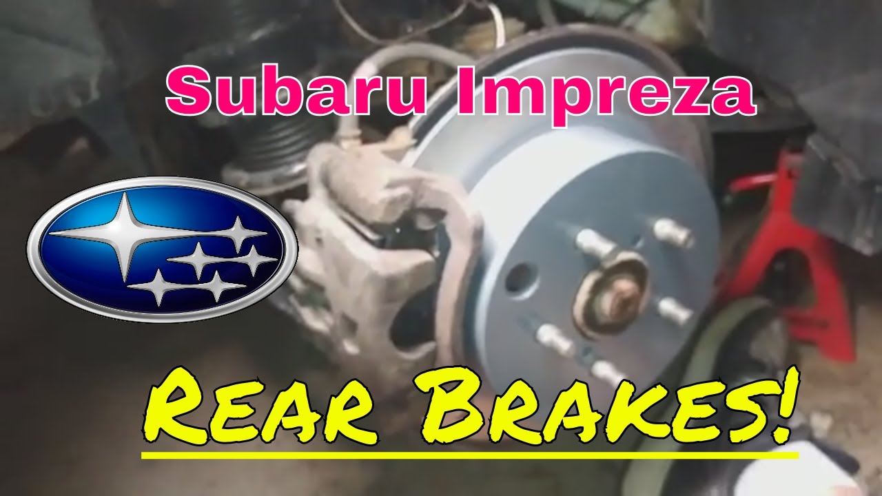 Замена задних тормозных колодок Subaru Impreza, роторов, ремонт тормозов, новые, замена