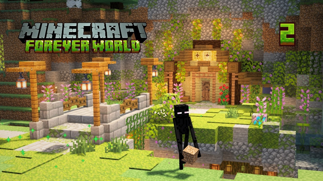 Building a bridge, a pond, and waterfall! | Minecraft 1.21 Survival Let's Play | 02