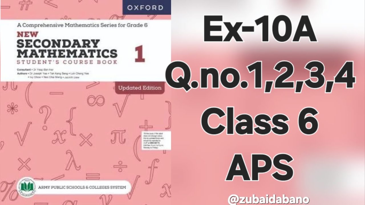 Ex 10A Q.no.1,2,3,4 class 6 aps | solution with explanation | #trending #exam #all#education #maths 