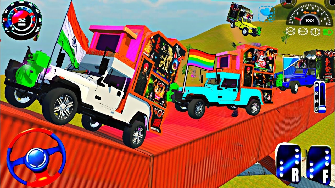 Dj Pickup😡Bolero gadi wala game Super Mega Ramp🧑‍🎄🤪🧐सबसे ऊंचा डीजेTruck GTA-5 bus simulator #dj #123