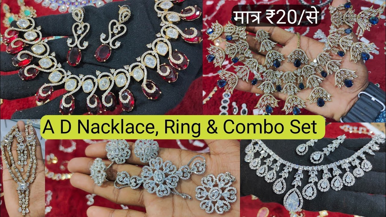 A D Combo Set Supplier | A D Jewellery Manufacturer | A D Nacklace & Ring Wholesale Market Delhi