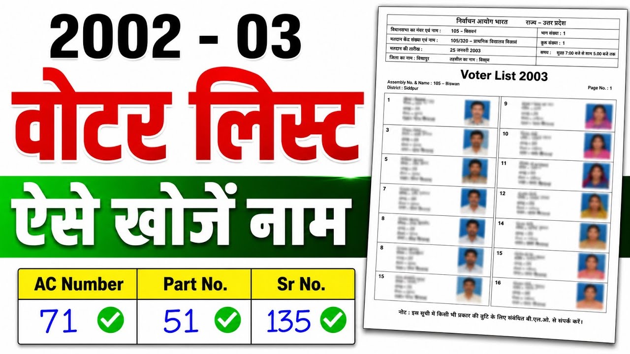 2002-03 Voter List Download✅ | Old Voter List Kaise Nikale | Electoral Roll PDF Download | SIR 2026✅