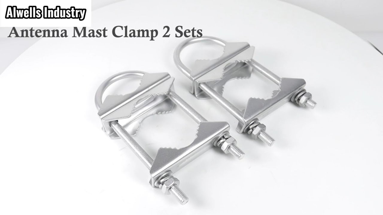An antenna mast clamp with a U-bolt, made in China. #antennamastclamp #antennamast #ubolts