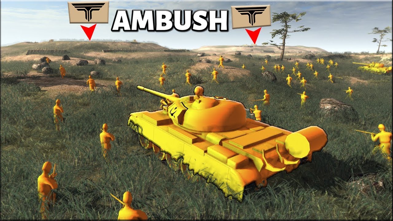 EPIC BATTALION TACTICS ! A.M.O.W -  Army Men Roadside AMBUSH !